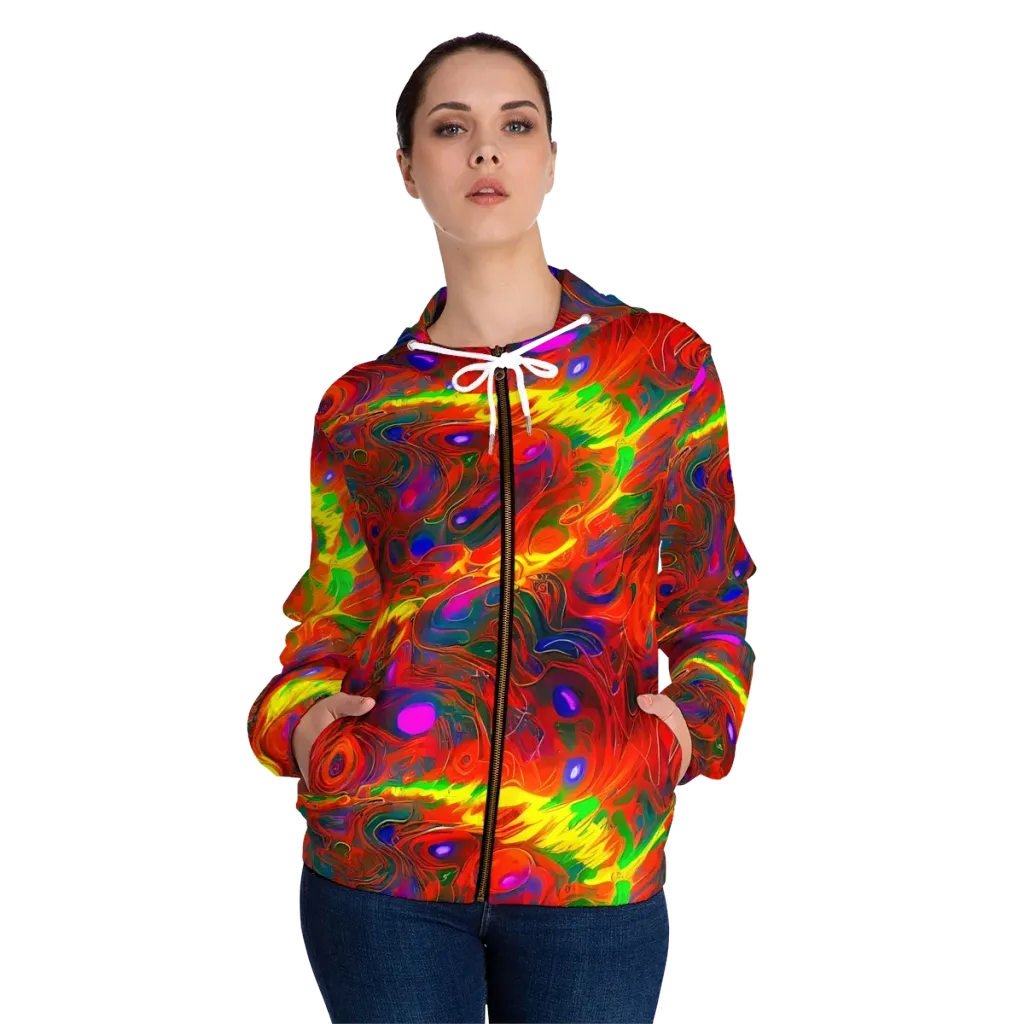 Blampied Blaze on Women's Full-Zip Hoodie — Front On Person