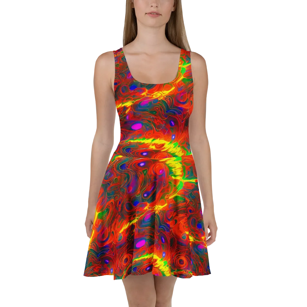 Blampied Blaze on Skater Dress — Front