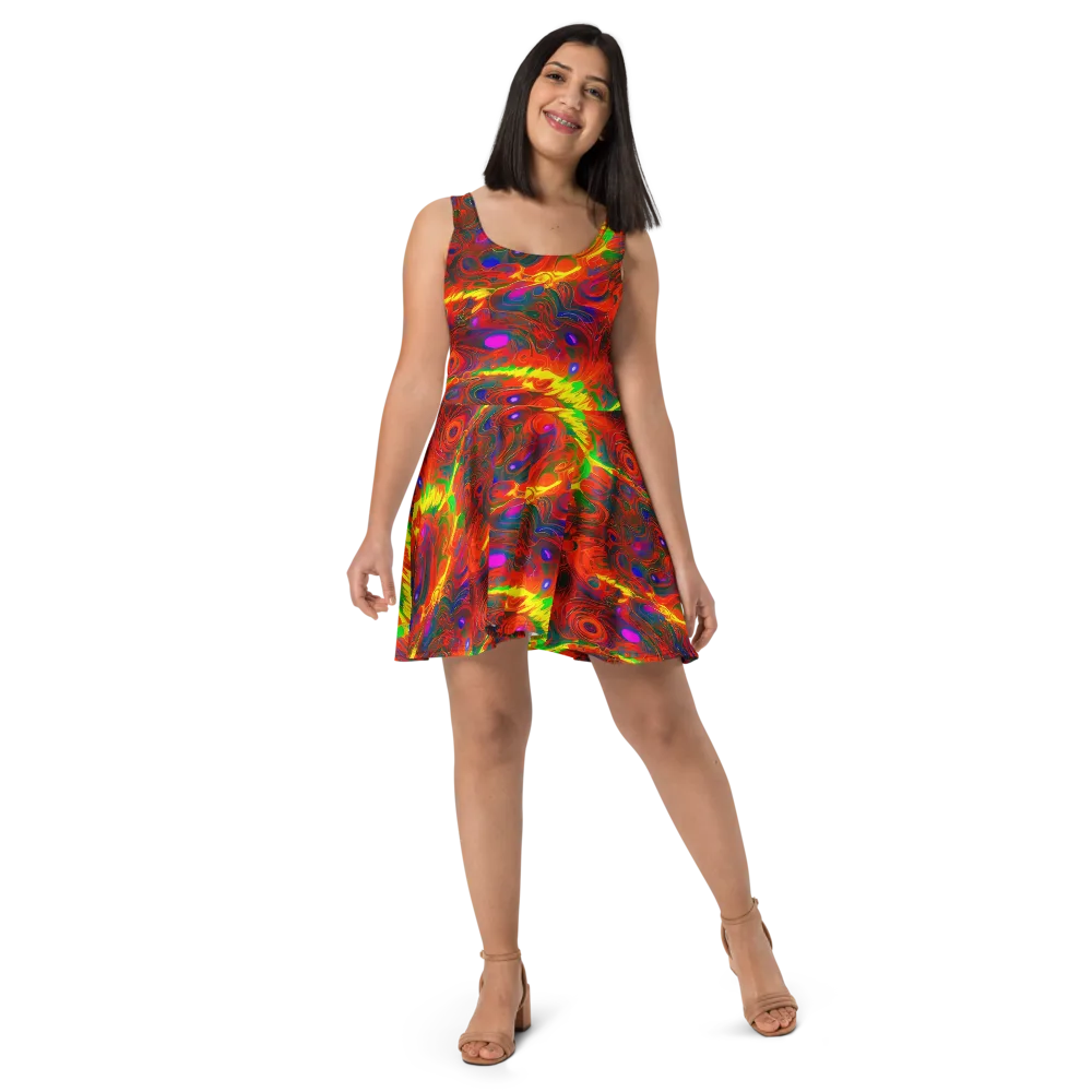 Blampied Blaze on Skater Dress — Front