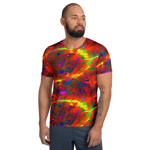 Blampied Blaze on a Men's Athletic T-Shirt