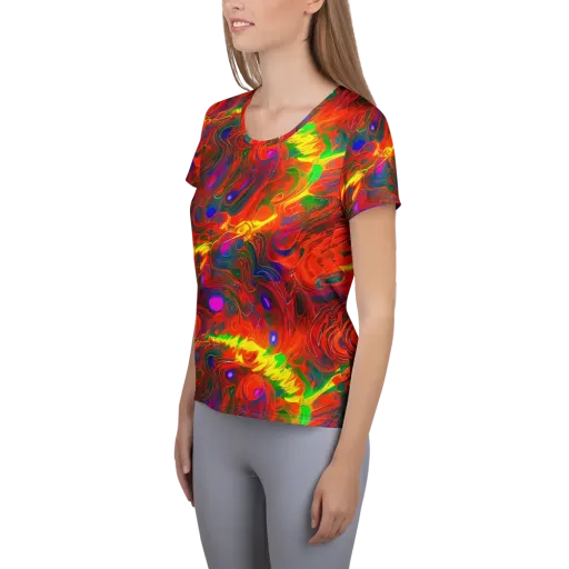 Blampied Blaze on a Women's Athletic T-Shirt