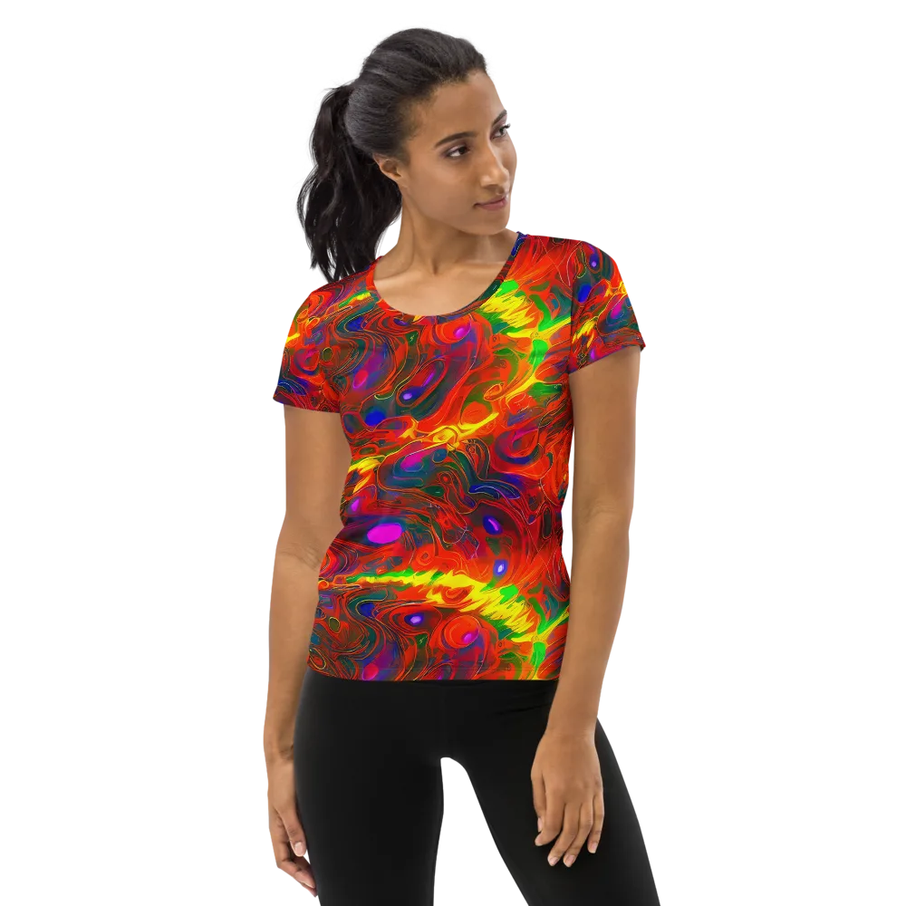 Blampied Blaze on Women's Athletic T-Shirt — Front