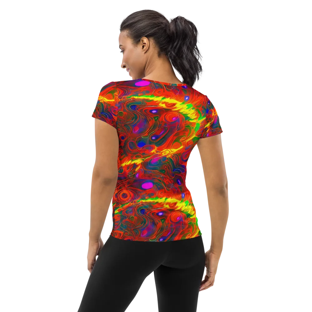 Blampied Blaze on Women's Athletic T-Shirt — Back