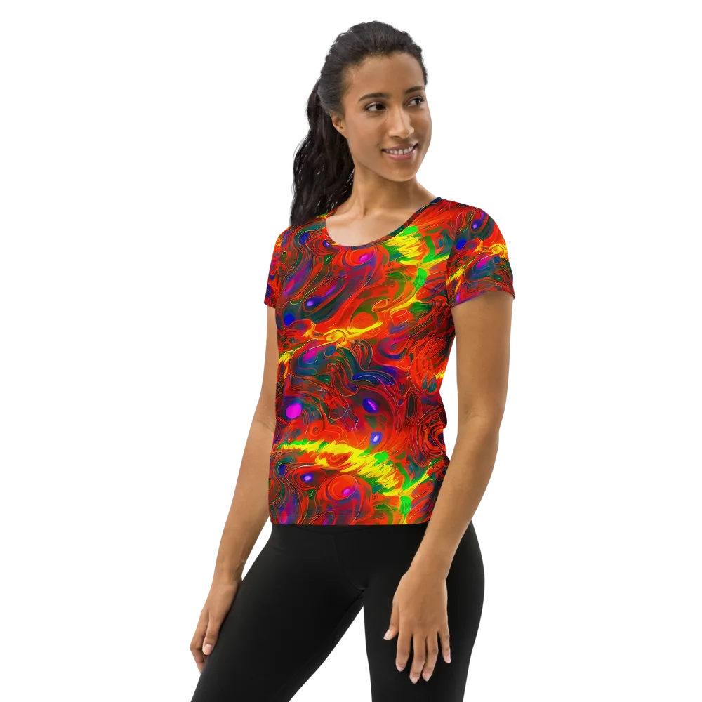 Blampied Blaze on Women's Athletic T-Shirt — Left