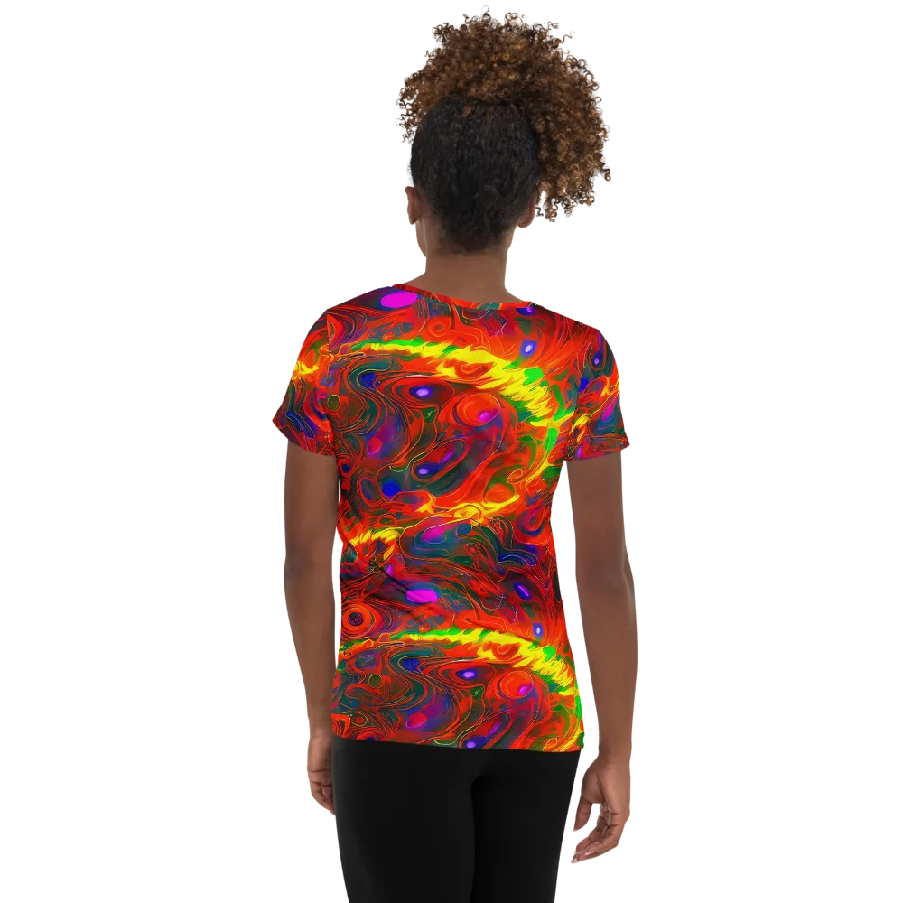 Blampied Blaze on Women's Athletic T-Shirt — Back