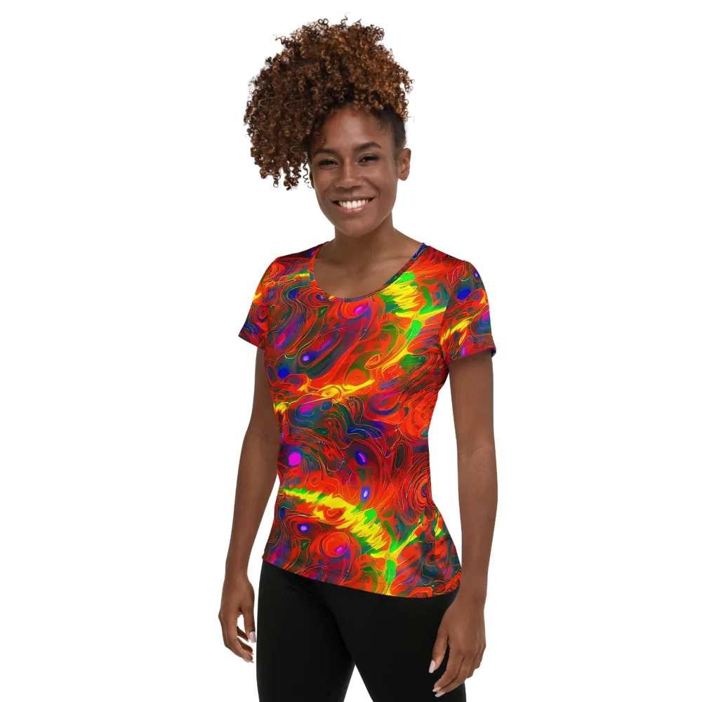 Blampied Blaze on Women's Athletic T-Shirt — Left