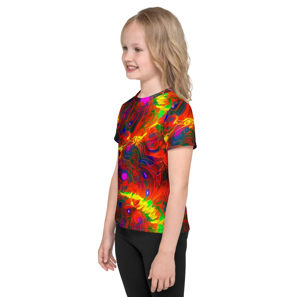 Blampied Blaze on Kids Crew Neck T-Shirt — Left