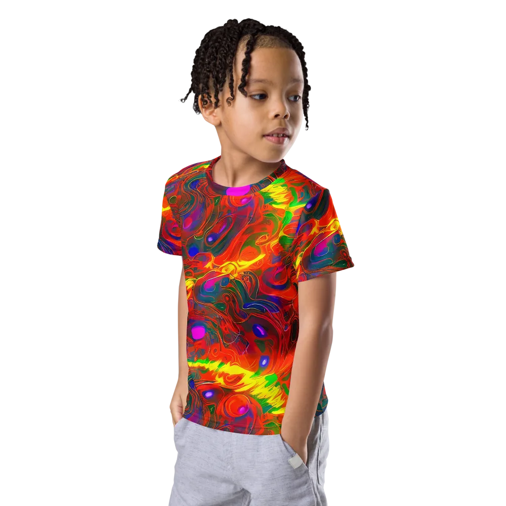 Blampied Blaze on Kids Crew Neck T-Shirt — Left Front