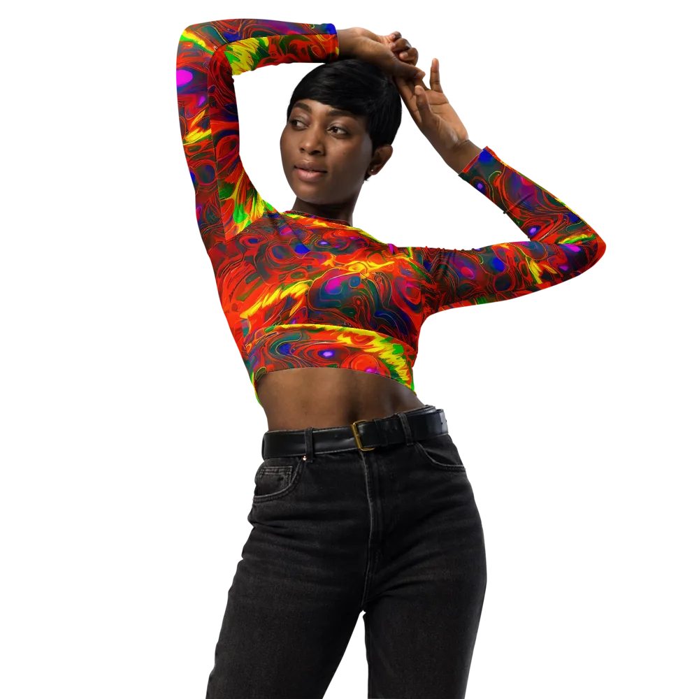 Blampied Blaze on Long Sleeve Crop Top — Front