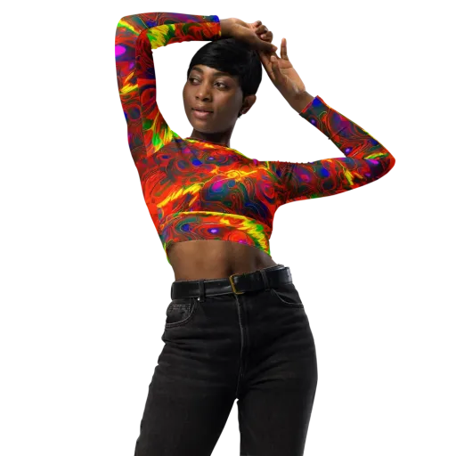 Blampied Blaze on a Long Sleeve Crop Top