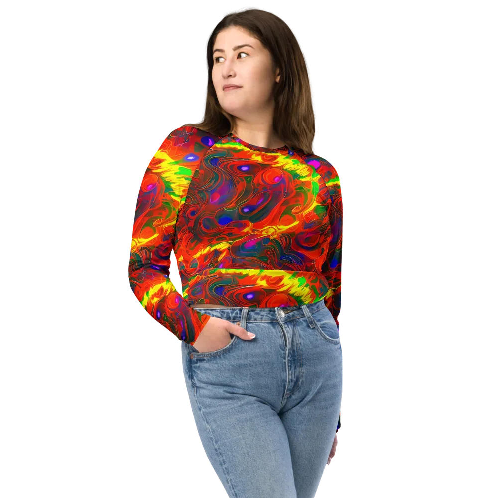 Blampied Blaze on Long Sleeve Crop Top — Front