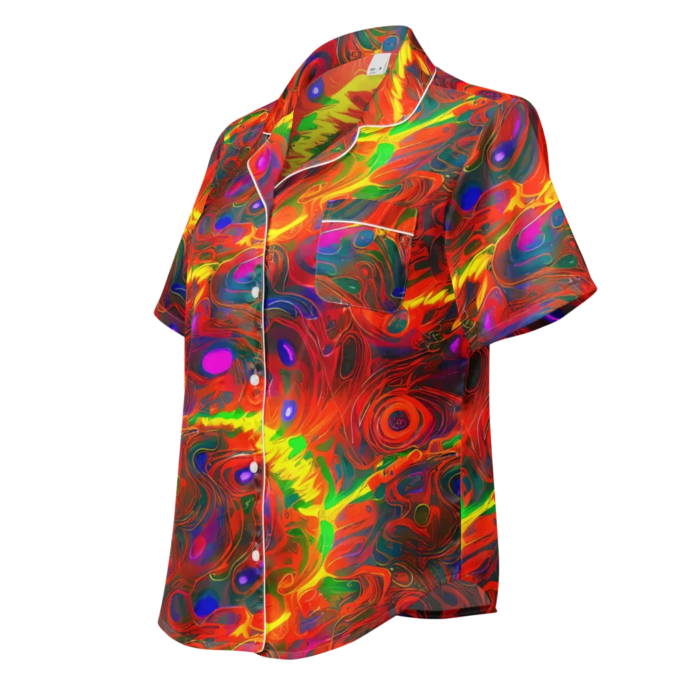 Blampied Blaze on Women's Short Sleeve Pajama Top — Left Front