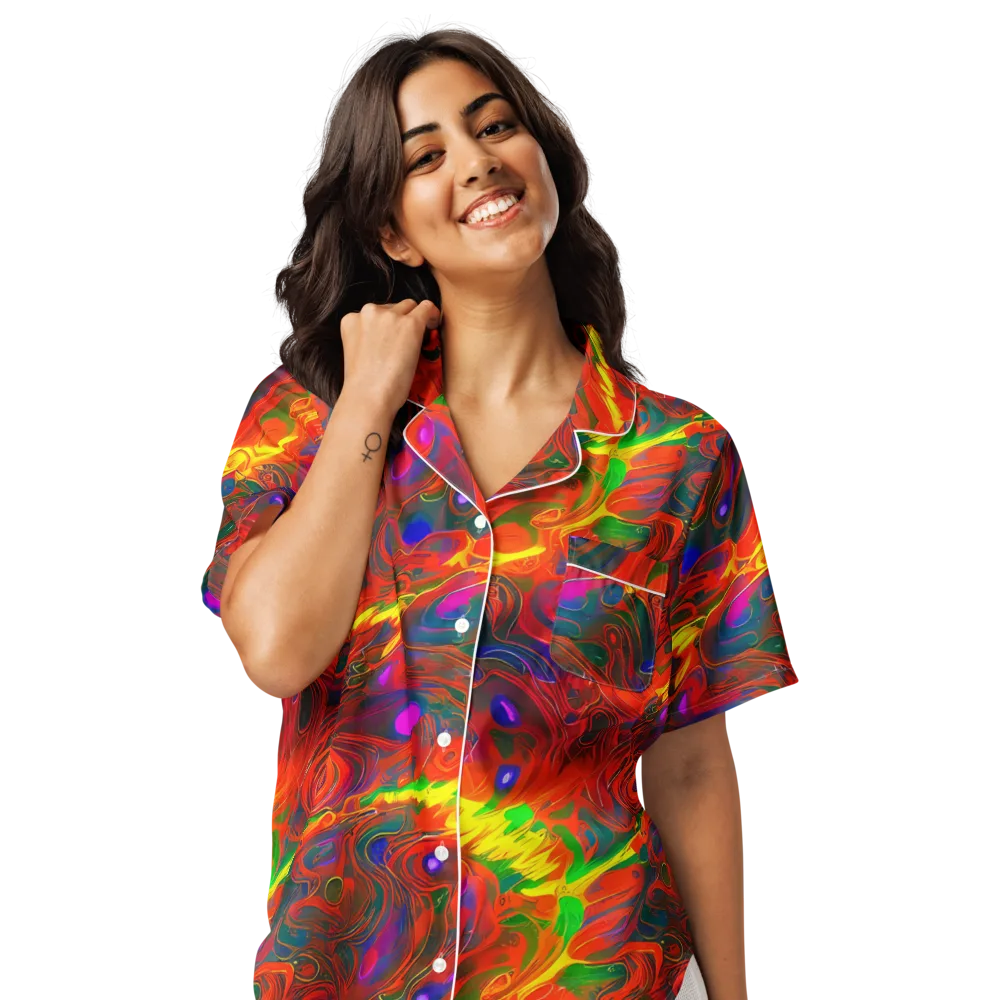 Blampied Blaze on Women's Short Sleeve Pajama Top — Front