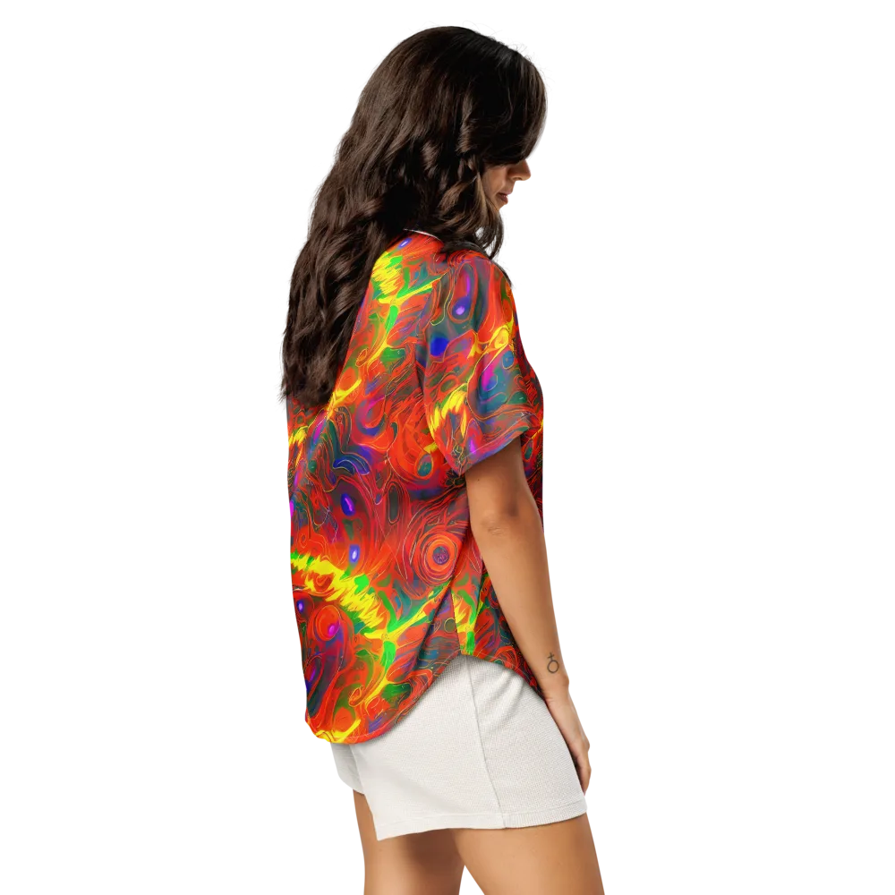 Blampied Blaze on Women's Short Sleeve Pajama Top — Right Back