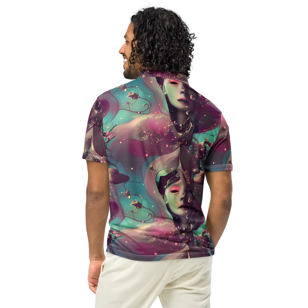Nouveau Galaxy on Men's Slim Fit Polo Shirt — Back