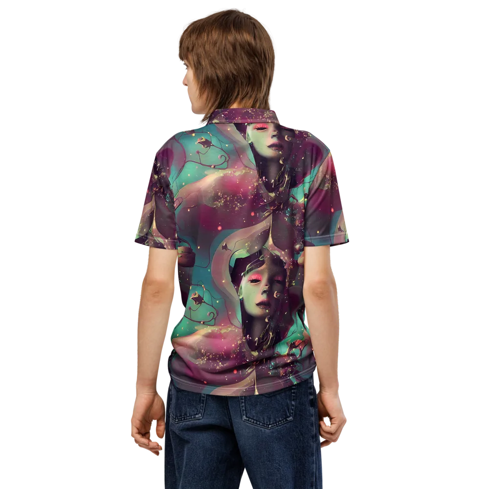 Nouveau Galaxy on Men's Slim Fit Polo Shirt — Back