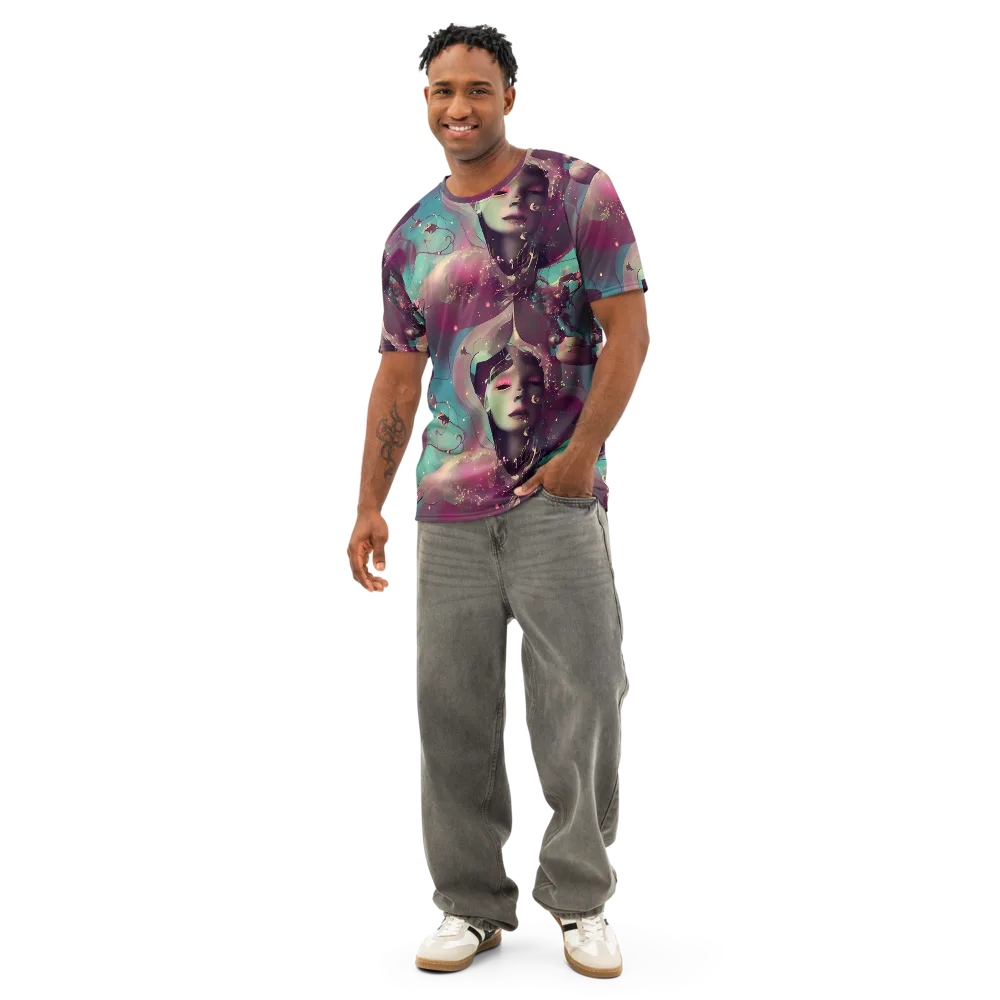 Nouveau Galaxy on Men's Cotton Crew Neck T-Shirt — Front