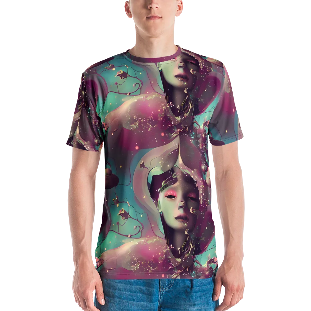 Nouveau Galaxy on Men's Crew Neck T-Shirt — Front