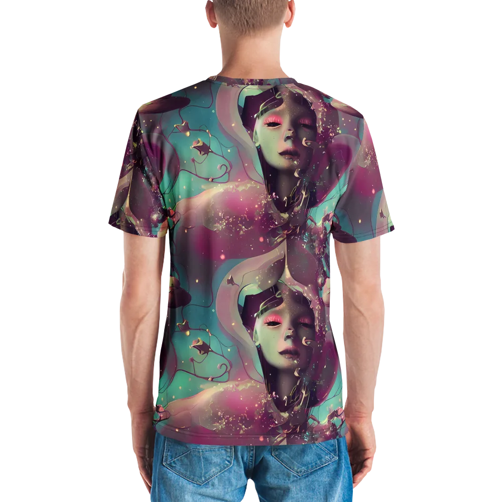 Nouveau Galaxy on Men's Crew Neck T-Shirt — Back