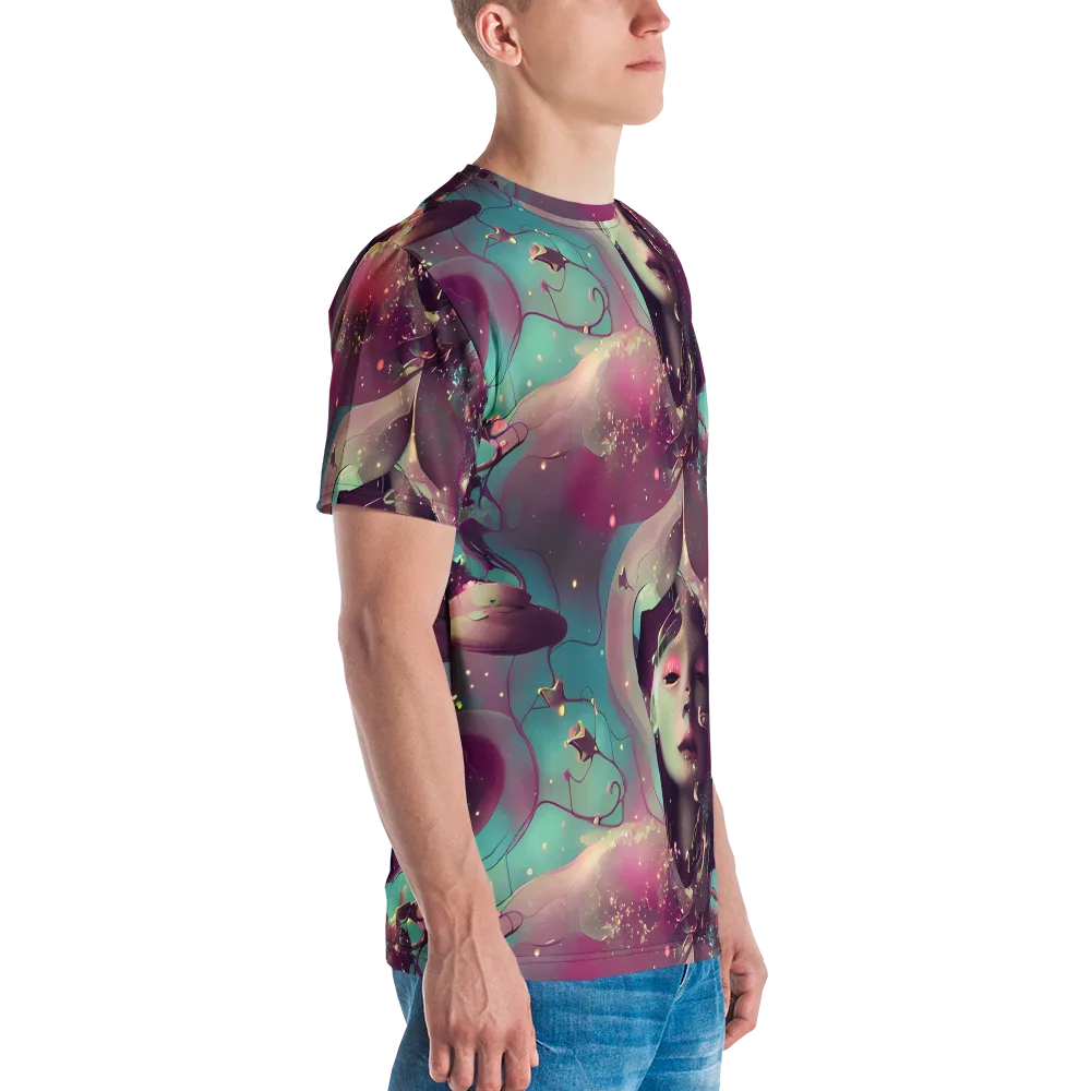Nouveau Galaxy on Men's Crew Neck T-Shirt — Right
