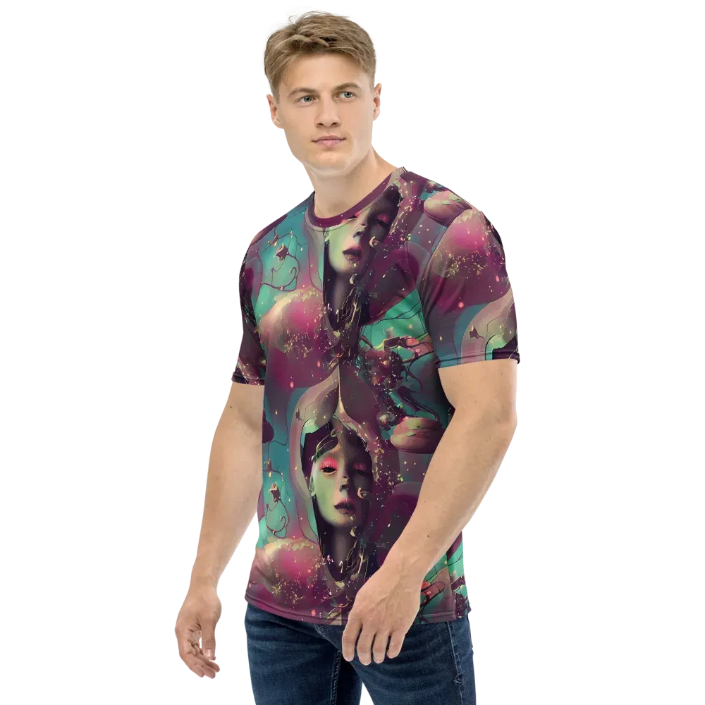 Nouveau Galaxy on Men's Crew Neck T-Shirt — Left