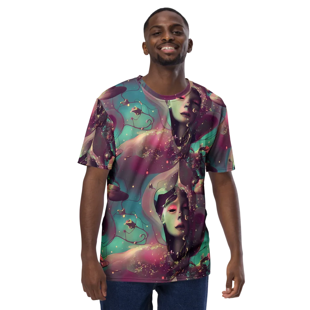 Nouveau Galaxy on Men's Crew Neck T-Shirt — Front