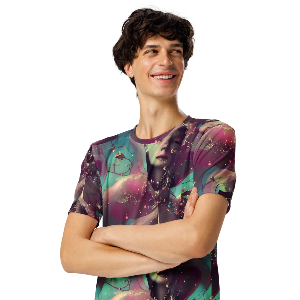 Nouveau Galaxy on Men's Crew Neck T-Shirt — Left Front