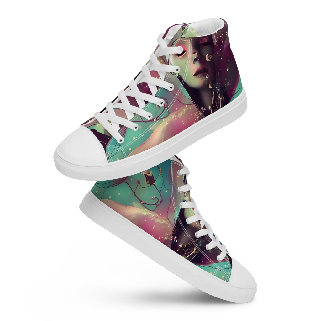 Nouveau Galaxy on Men's High Top Canvas Shoes — Front