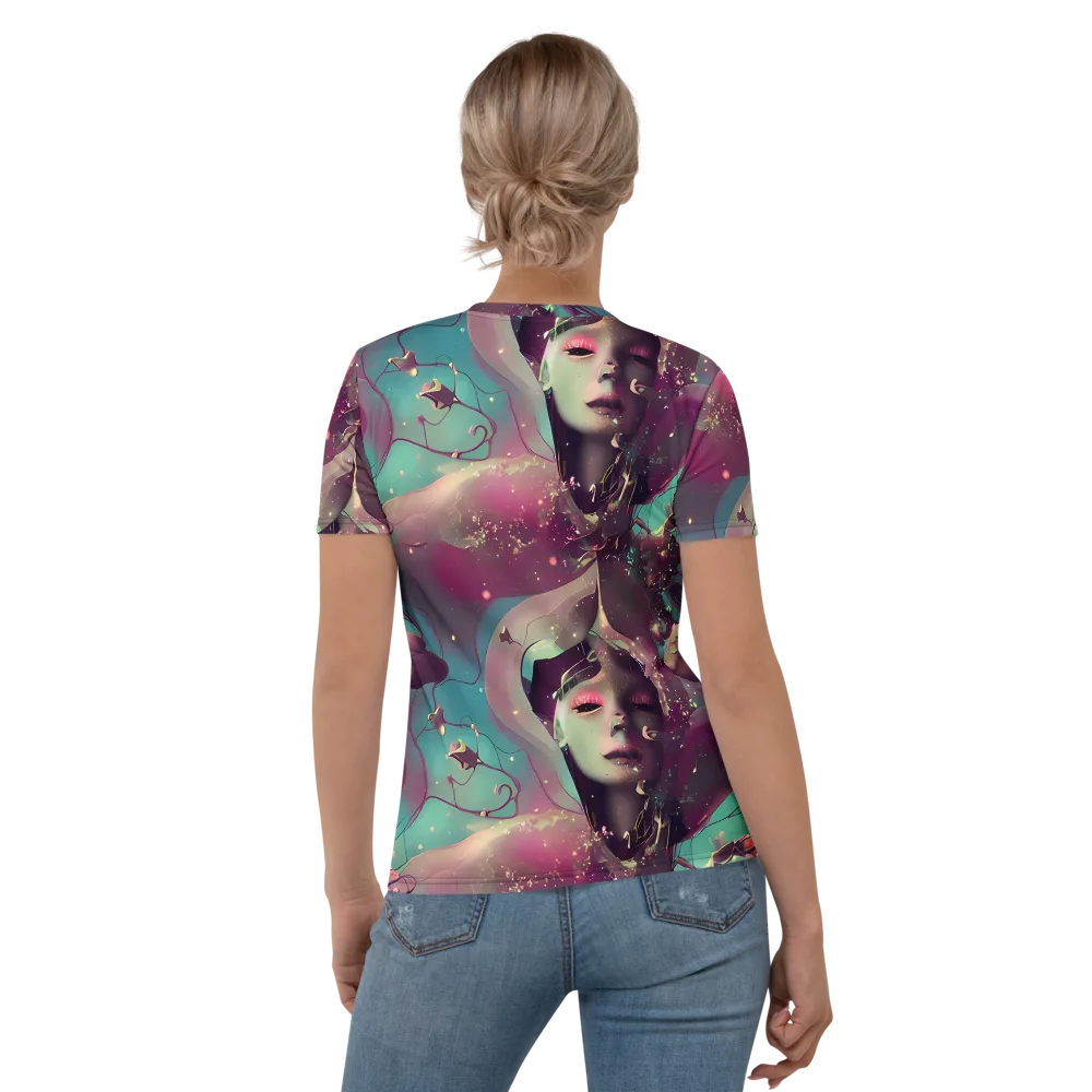 Nouveau Galaxy on Women's Crew Neck T-Shirt — Back