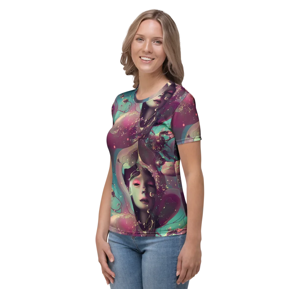 Nouveau Galaxy on Women's Crew Neck T-Shirt — Left