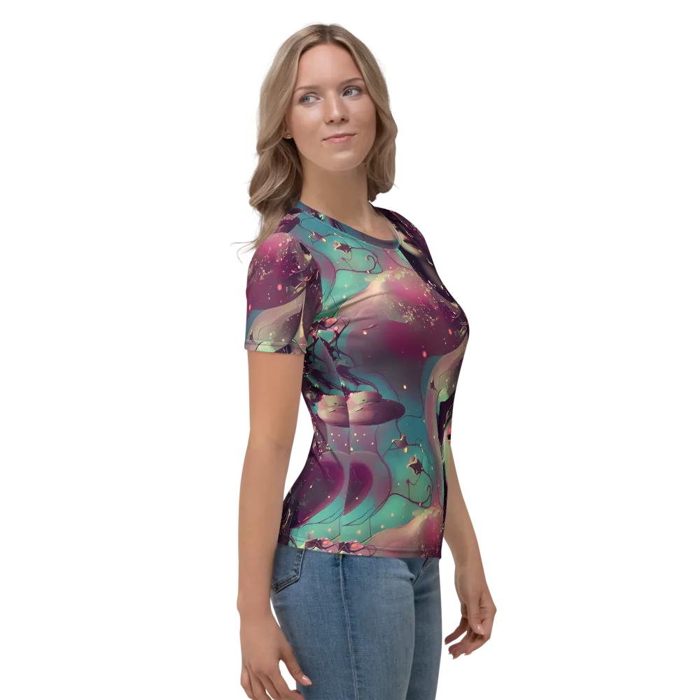 Nouveau Galaxy on Women's Crew Neck T-Shirt — Right
