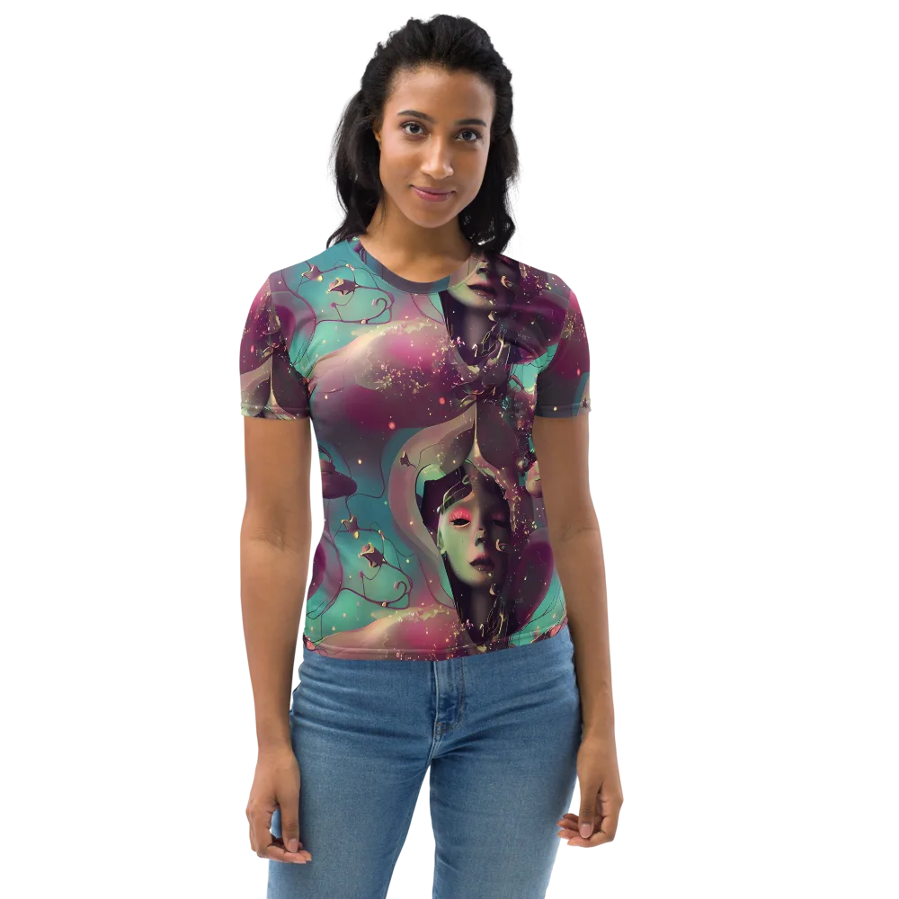 Nouveau Galaxy on Women's Crew Neck T-Shirt — Front