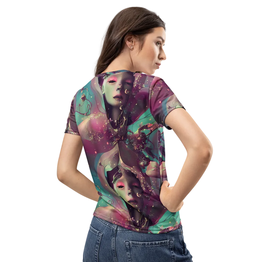 Nouveau Galaxy on Women's Crew Neck T-Shirt — Back