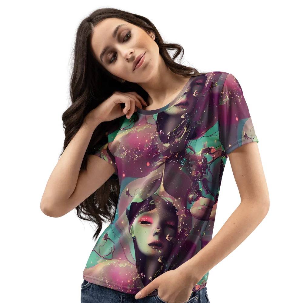Nouveau Galaxy on Women's Crew Neck T-Shirt — Left Front