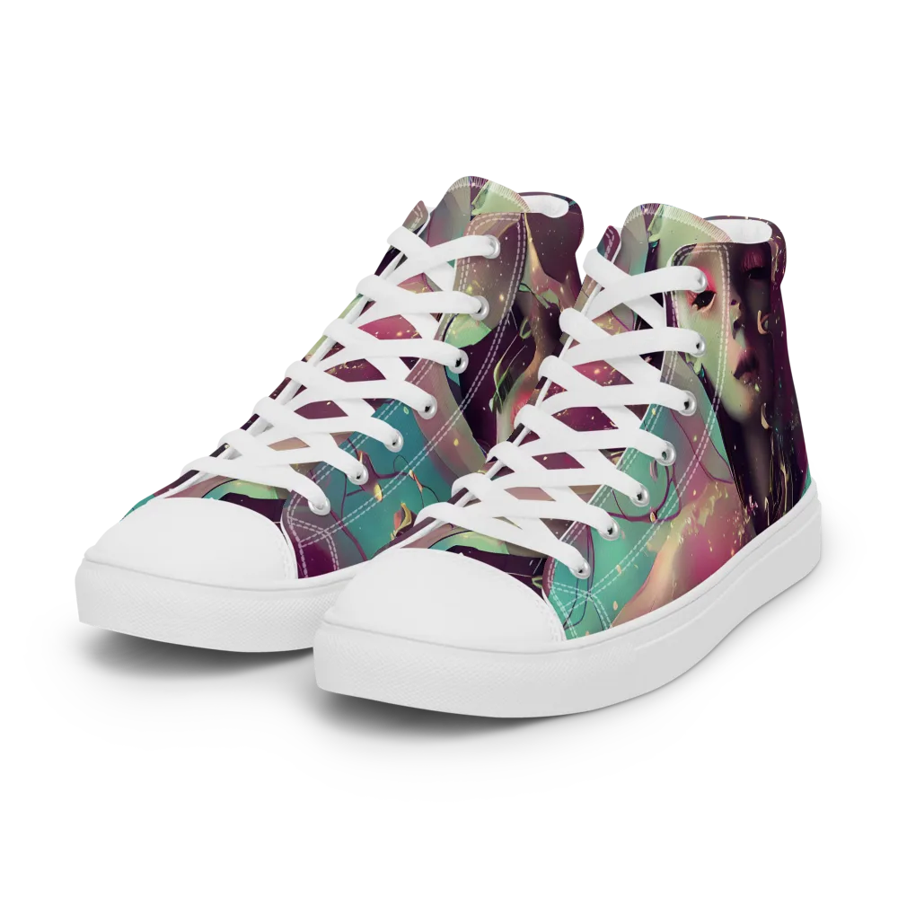 Nouveau Galaxy on Women's High Top Canvas Shoes — Left Front
