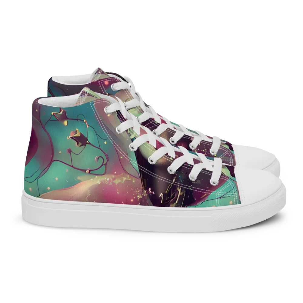 Nouveau Galaxy on Women's High Top Canvas Shoes — Right