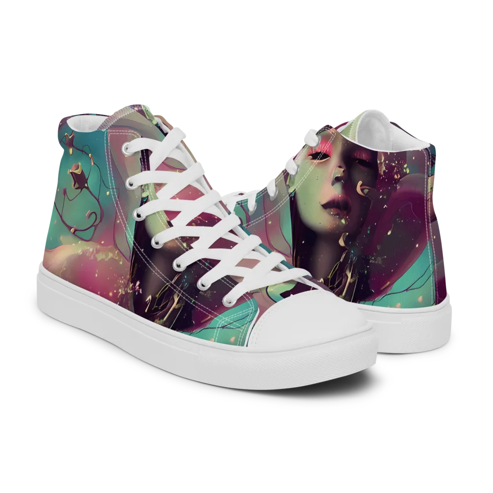 Nouveau Galaxy on Women's High Top Canvas Shoes — Right