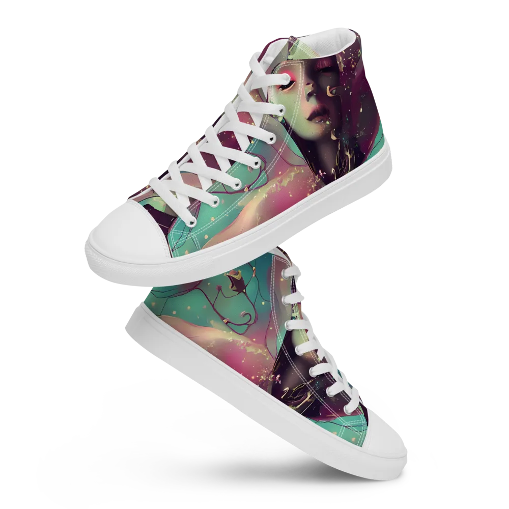Nouveau Galaxy on Women's High Top Canvas Shoes — Front