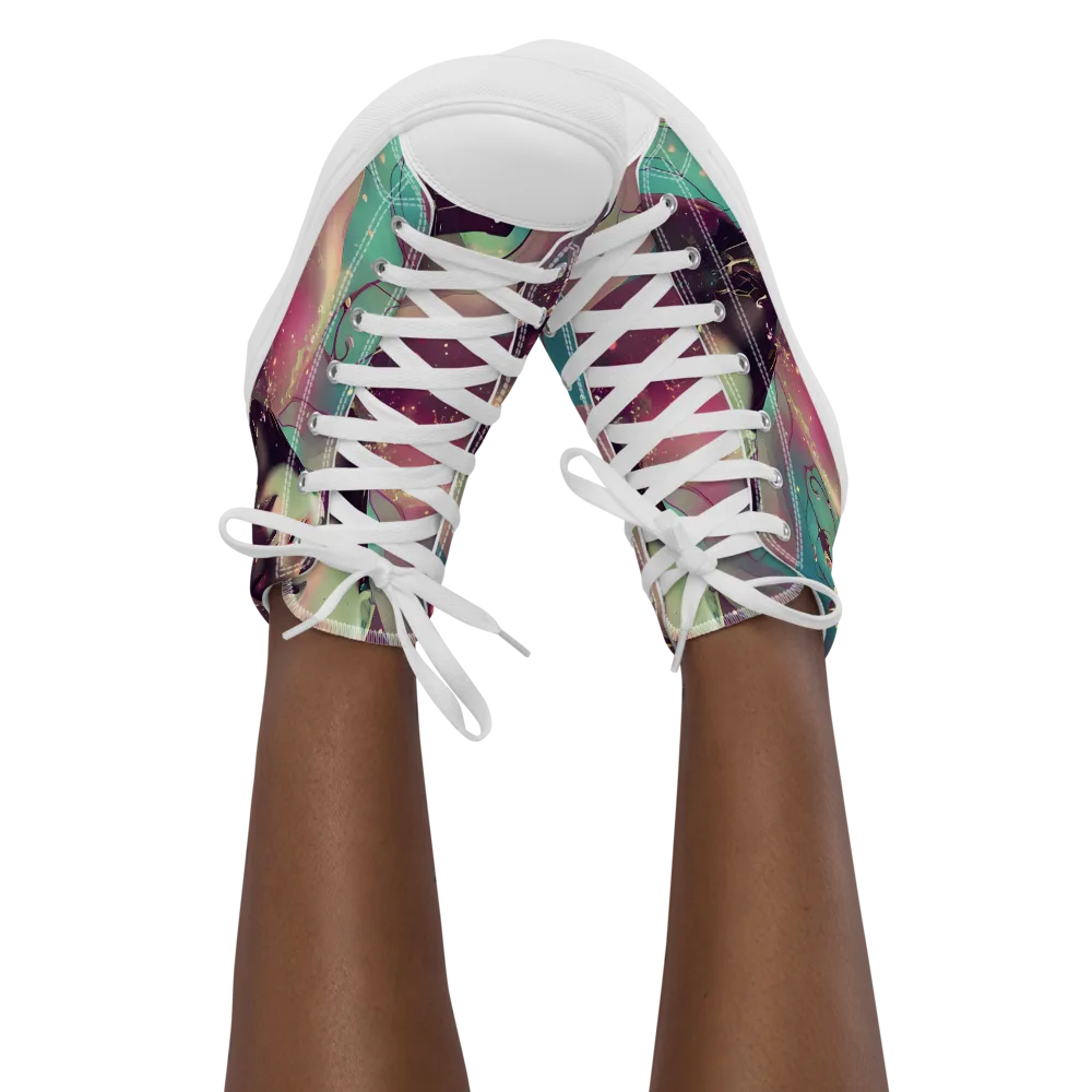 Nouveau Galaxy on Women's High Top Canvas Shoes — Front