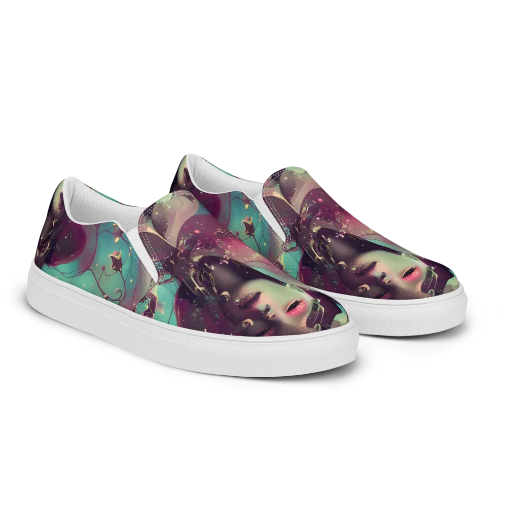 Nouveau Galaxy on Men's Slip-On Canvas Shoes — Right Front