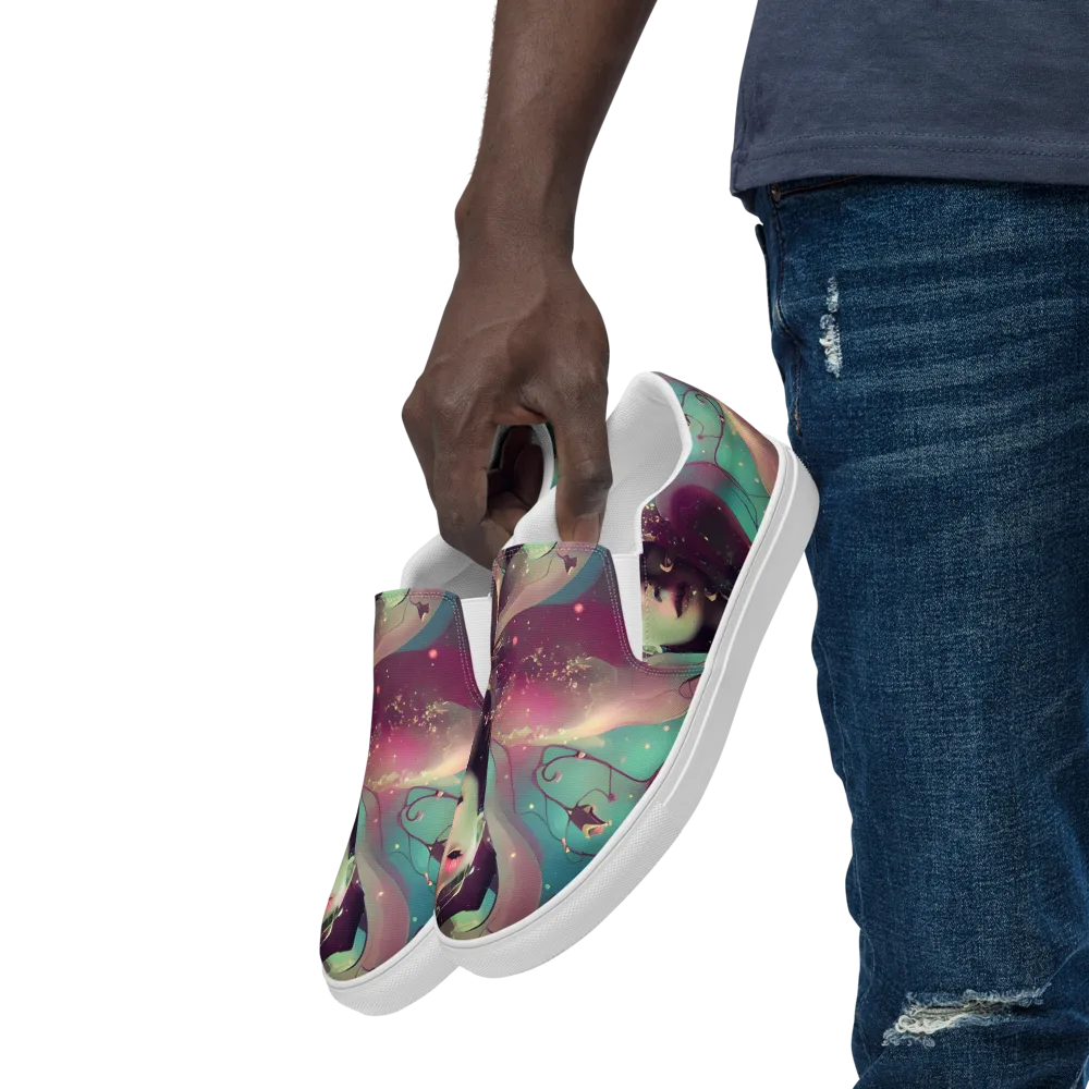 Nouveau Galaxy on Men's Slip-On Canvas Shoes — Left Front