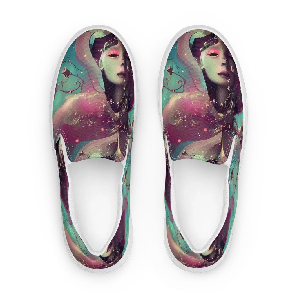 Nouveau Galaxy on Women's Slip-On Canvas Shoes — Front