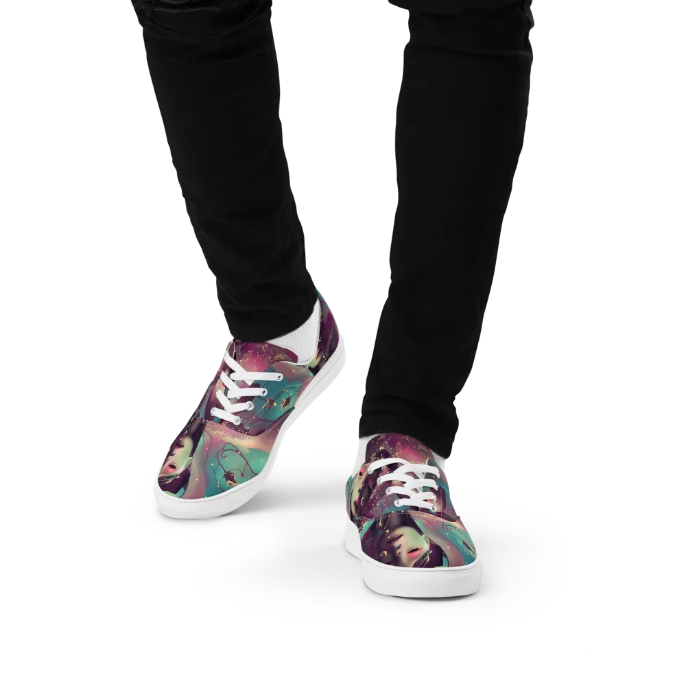 Nouveau Galaxy on Men's Lace-Up Canvas Shoes — Front