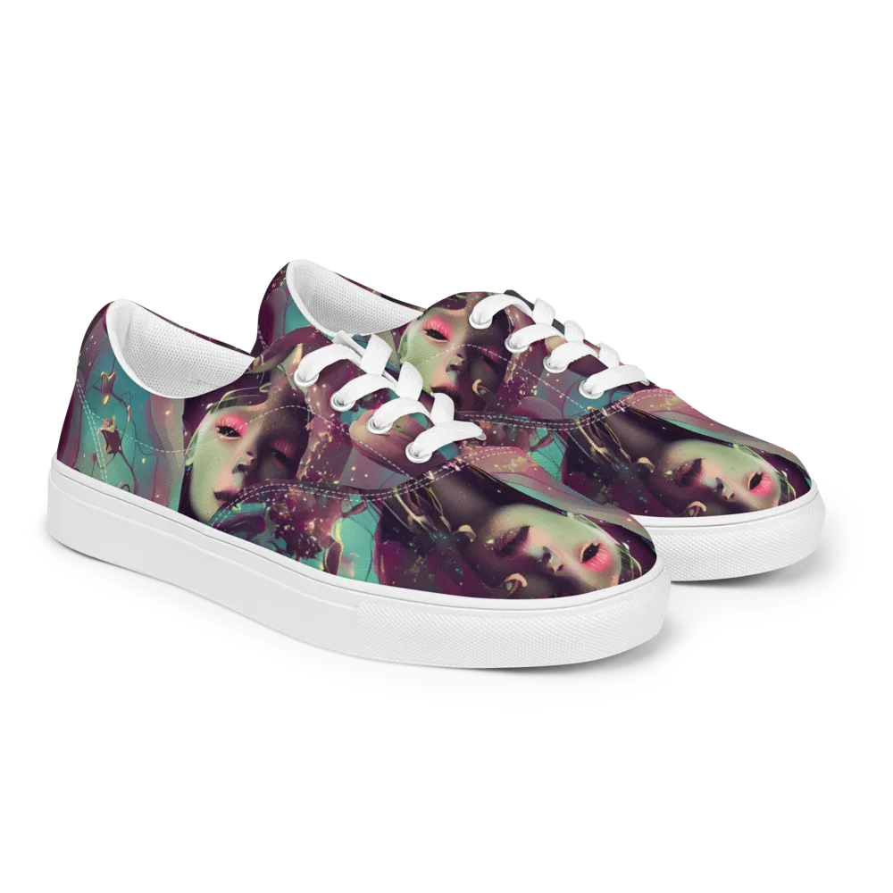 Nouveau Galaxy on Men's Lace-Up Canvas Shoes — Right Front