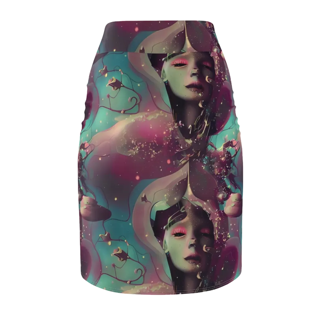 Nouveau Galaxy on Pencil Skirt — Back
