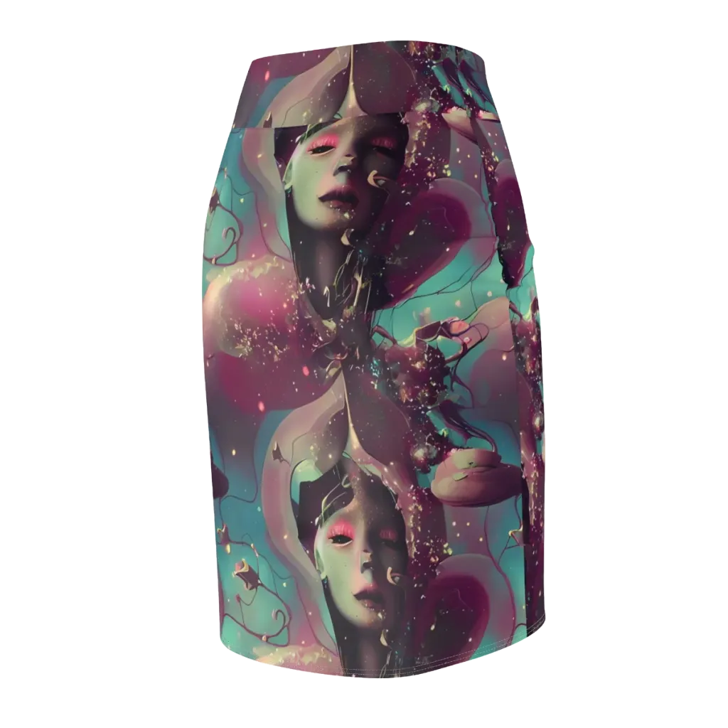Nouveau Galaxy on Pencil Skirt — Back Side