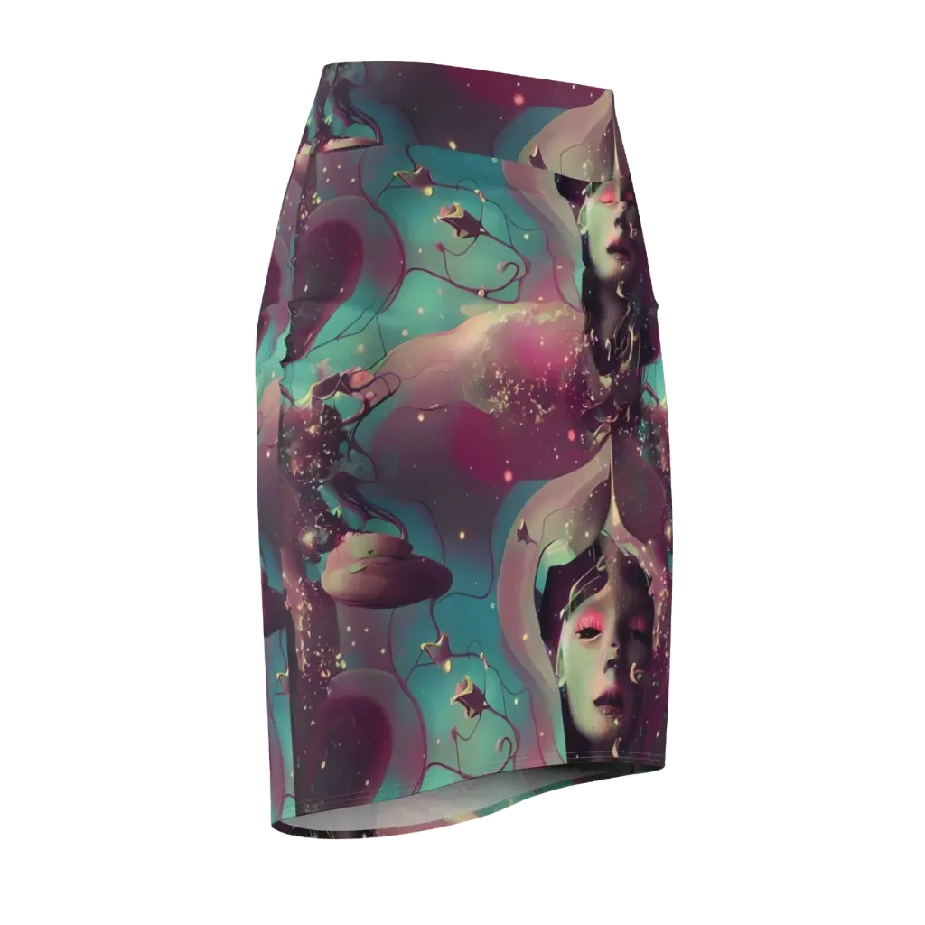 Nouveau Galaxy on Pencil Skirt — Front Side