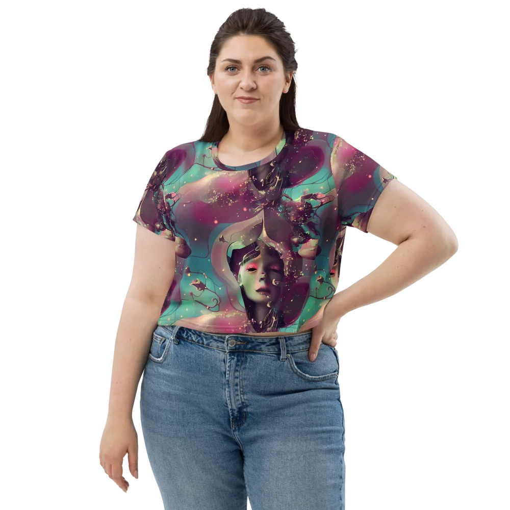 Nouveau Galaxy on Crop Tee — Front