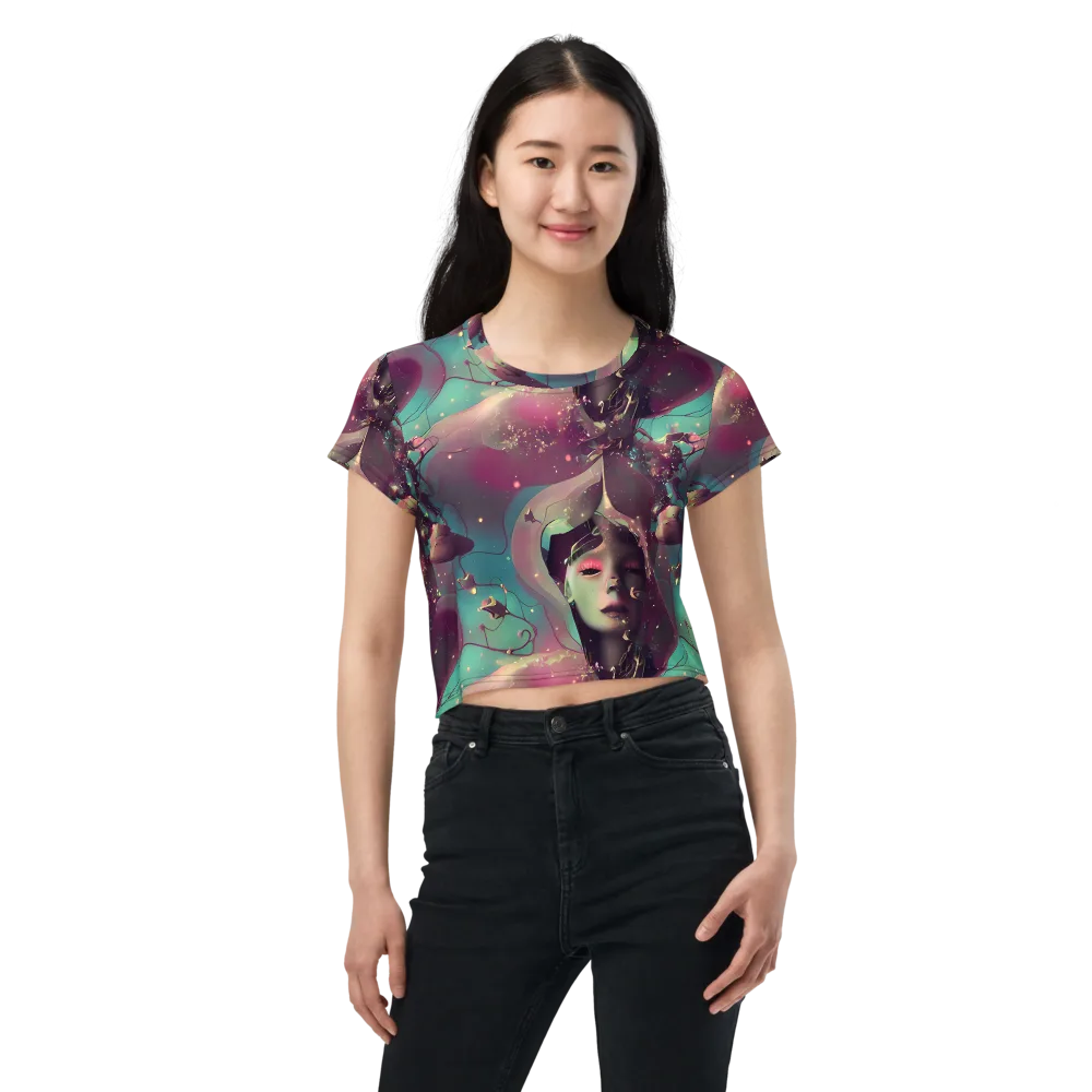 Nouveau Galaxy on Crop Tee — Front