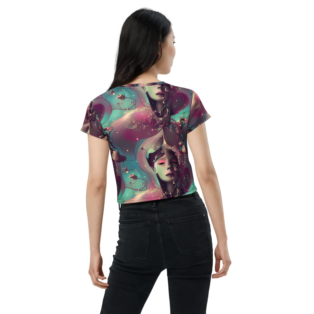 Nouveau Galaxy on Crop Tee — Back